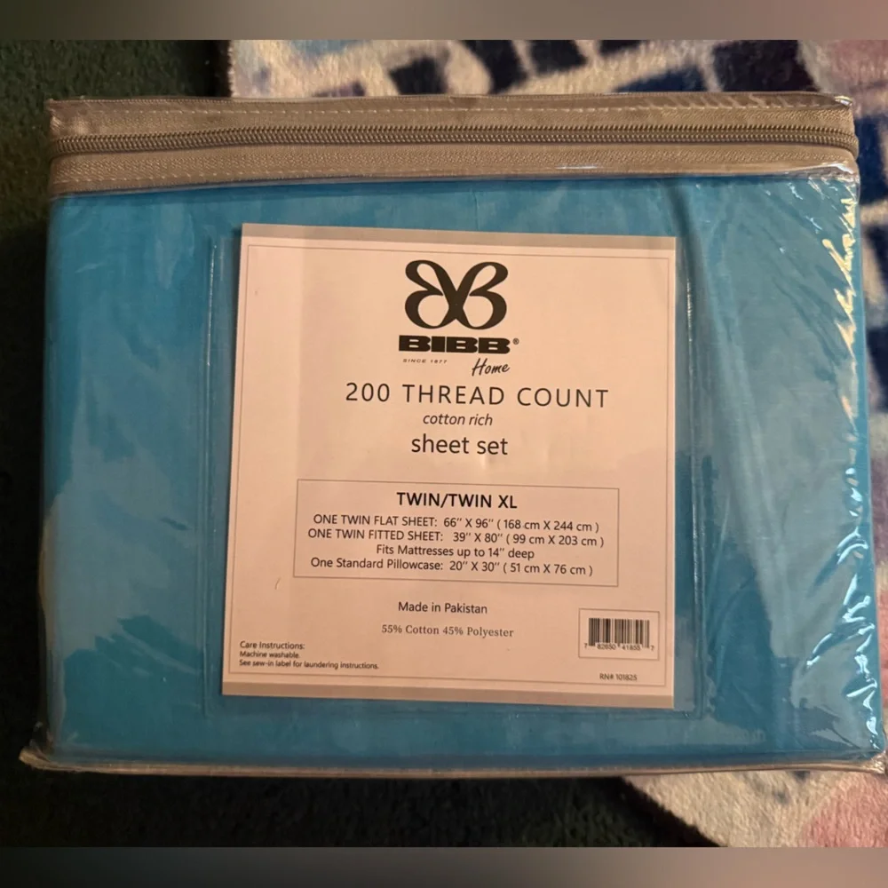 Blue‎ Cotton Rich Sheet Set - Twin XL